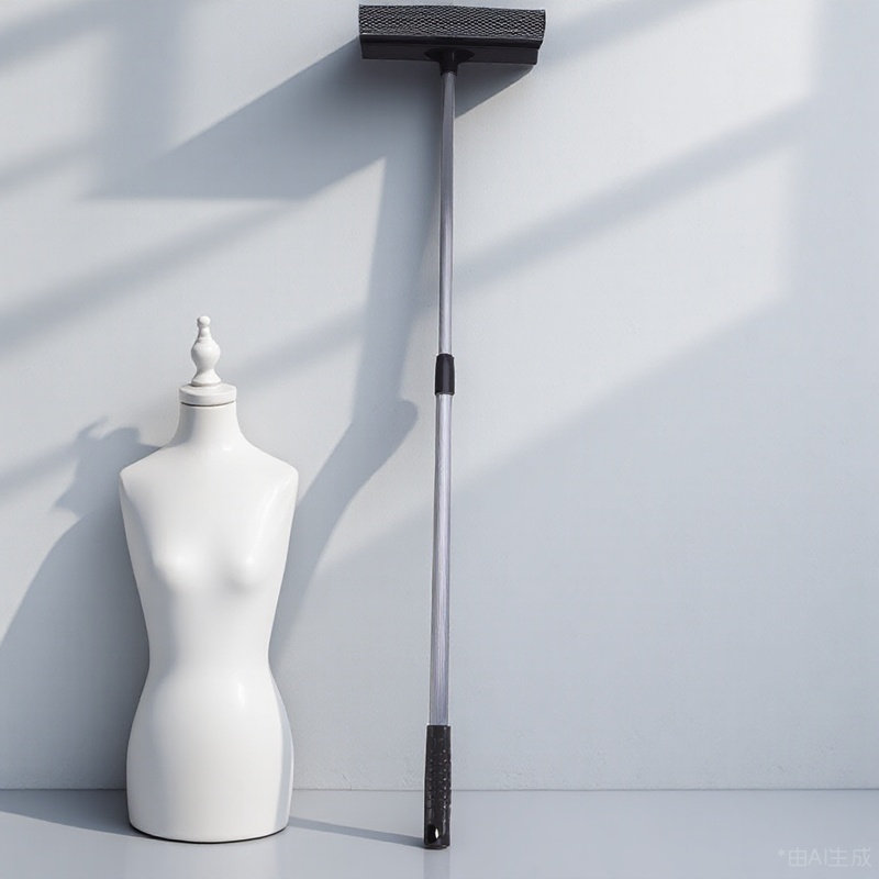 Glass Cleaner Streak - Teleskopik Pencere Temizleyici, Uzatılabilir, Gri Renkli,